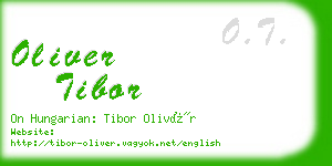 oliver tibor business card